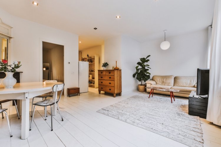 Wood flooring living room